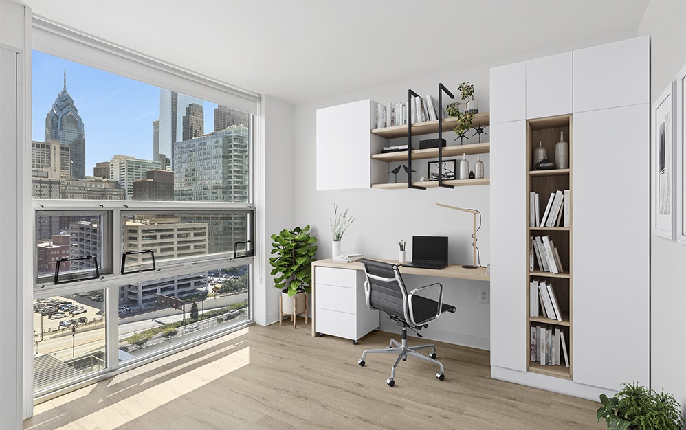 #0704 - 1 bedroom floorplan layout with 1 bathroom and 675 square feet (Den with Skyline Views)